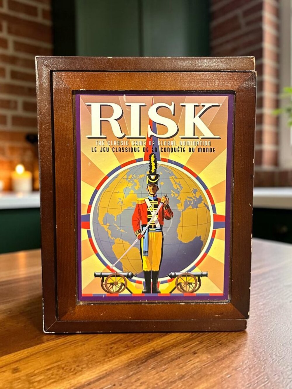 Vintage Risk Board Game Wooden Bookshelf Edition, Parker Brothers Collection